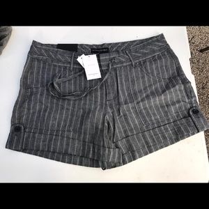 Banana Republic Grey & Black Pinstripe Shorts.